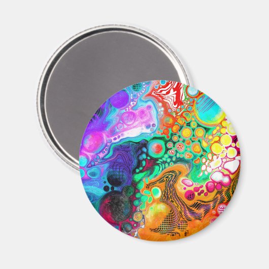 Abstrakte, moderne Fluid Art Magnet (Vorderseite/Rückseite)