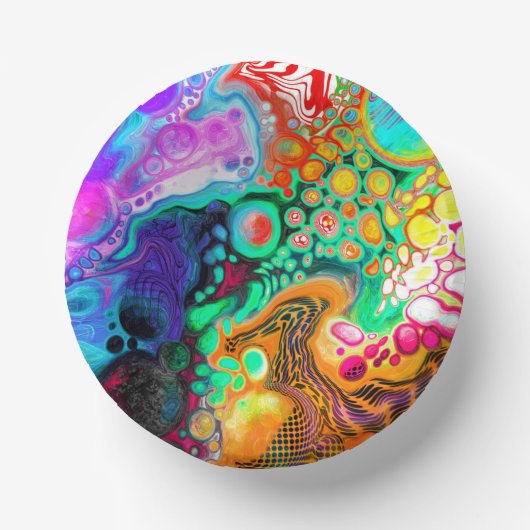 Abstrakte, moderne Fluid Art Pappteller (Vorderseite)