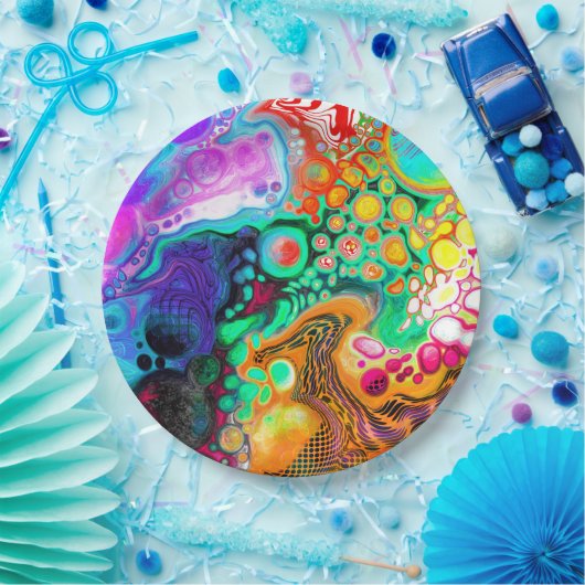 Abstrakte, moderne Fluid Art Pappteller (Party)