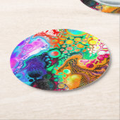 Abstrakte, moderne Fluid Art Runder Pappuntersetzer (Angewinkelt)