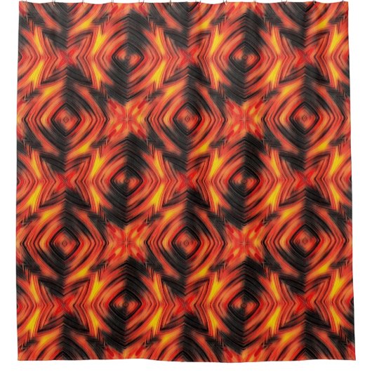 Abstrakte moderne flüssige, flüssige Wellen braun Duschvorhang (Vorderseite)