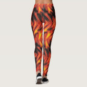 Abstrakte moderne flüssige, flüssige Wellen braun Leggings (Rückseite)