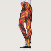 Abstrakte moderne flüssige, flüssige Wellen braun Leggings (Links)