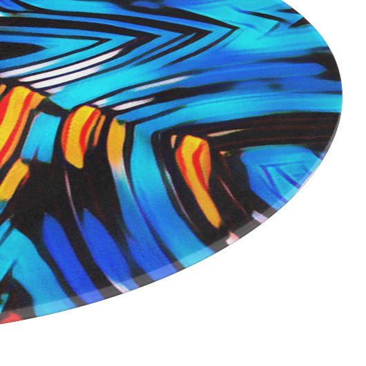 Abstrakte moderne flüssige Wellen, blau n Schneidebrett (Ecke)