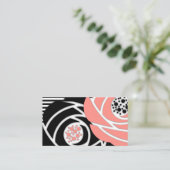 Abstrakte, moderne Formen Blume Blumenkornschwarz Visitenkarte (Stehend Vorderseite)