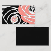 Abstrakte, moderne Formen Blume Blumenkornschwarz Visitenkarte (Vorne/Hinten)