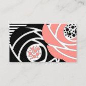 Abstrakte, moderne Formen Blume Blumenkornschwarz Visitenkarte (Vorderseite)