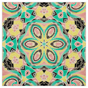 Abstrakte moderne Formen geometrische Druckmandala Stoff