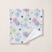 Abstrakte moderne Formen kreisen Polka strahlt Lic Badhandtuch Set (Waschlappen)