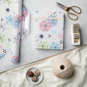 Abstrakte moderne Formen kreisen Polka strahlt Lic Geschenkpapier