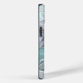 Abstrakte moderne Fraktal-Blume mit Blau geblüht Case-Mate iPhone Hülle (Rückseite / Rechts)