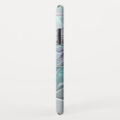 Abstrakte moderne Fraktal-Blume mit Blau geblüht Case-Mate iPhone Hülle (Hinten/Rechts)