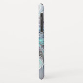 Abstrakte moderne Fraktal-Blume mit Blau geblüht Case-Mate iPhone Hülle (Hinten/Links)