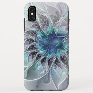 Abstrakte moderne Fraktal-Blume mit Blau geblüht Case-Mate iPhone Hülle