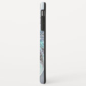 Abstrakte moderne Fraktal-Blume mit Blau geblüht Case-Mate iPhone Hülle (Hinten/Links)