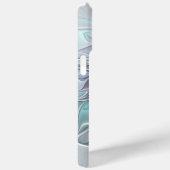 Abstrakte moderne Fraktal-Blume mit Blau geblüht Case-Mate iPhone Hülle (Rückseite / Rechts)