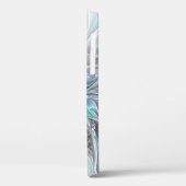 Abstrakte moderne Fraktal-Blume mit Blau geblüht Case-Mate iPhone Hülle (Rückseite / Links)