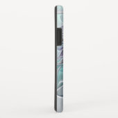 Abstrakte moderne Fraktal-Blume mit Blau geblüht Case-Mate iPhone Hülle (Hinten/Rechts)