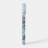 Abstrakte moderne Fraktal-Blume mit Blau geblüht iPhone 15 Hülle (Rechte Seite)
