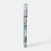 Abstrakte moderne Fraktal-Blume mit Blau geblüht iPhone 16 Hülle (Rechte Seite)