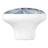 Abstrakte moderne Fraktal-Blume mit Blau geblüht Keramikknauf (Seitenansicht)