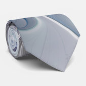 Abstrakte moderne Fraktal-Blume mit Blau geblüht Krawatte (Gerollt)