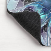 Abstrakte moderne Fraktal-Blume mit Blau geblüht Mousepad (Ecke)