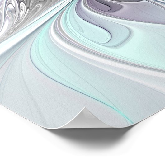 Abstrakte moderne Fraktal-Blume mit Blau geblüht Poster (Ecke)