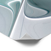 Abstrakte moderne Fraktal-Blume mit Blau geblüht Poster (Ecke)