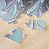 Abstrakte moderne Fraktal-Blume mit Blau geblüht Puzzle (Seite)