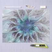 Abstrakte moderne Fraktal-Blume mit Blau geblüht Seidenpapier (Handwerk)