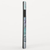 Abstrakte moderne Fraktal-Blume mit blauem Monogra Case-Mate iPhone Hülle (Hinten/Rechts)