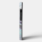 Abstrakte moderne Fraktal-Blume mit blauem Monogra Case-Mate iPhone Hülle (Rückseite / Links)