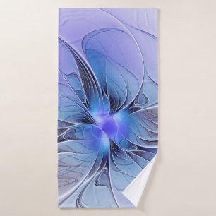 Abstrakte moderne fraktale Kunst Lavendelblau Badehandtuch