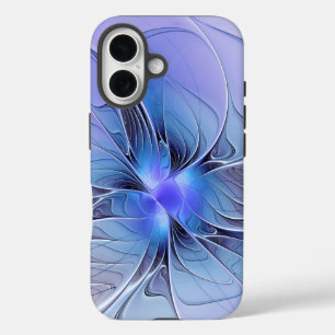 Abstrakte moderne fraktale Kunst Lavendelblau iPhone 16 Hülle