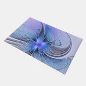 Abstrakte moderne fraktale Kunst Lavendelblau Fußmatte (Schrägansicht)