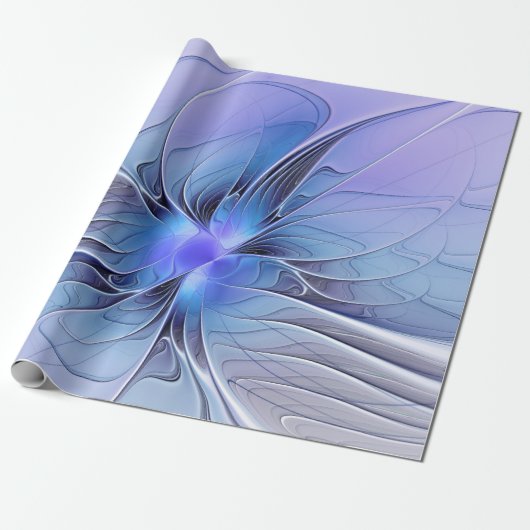 Abstrakte moderne fraktale Kunst Lavendelblau Geschenkpapier (Ungerollt)