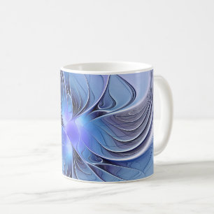 Abstrakte moderne fraktale Kunst Lavendelblau Kaffeetasse