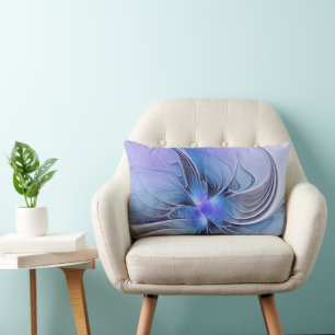 Abstrakte moderne fraktale Kunst Lavendelblau Lendenkissen