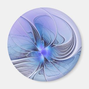 Abstrakte moderne fraktale Kunst Lavendelblau Magnet