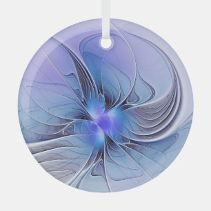 Abstrakte moderne fraktale Kunst Lavendelblau Ornament Aus Glas