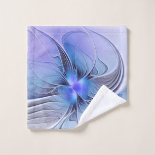 Abstrakte moderne fraktale Kunst Lavendelblau Waschlappen