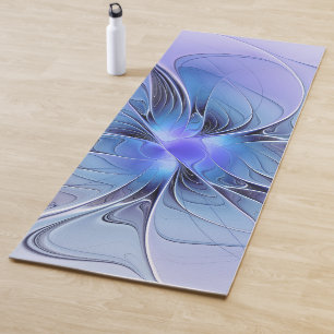 Abstrakte moderne fraktale Kunst Lavendelblau Yogamatte