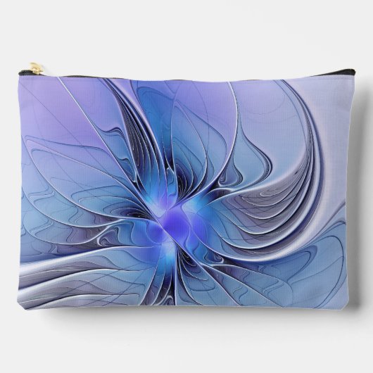 Abstrakte moderne fraktale Kunst Lavendelblau Zubehörtasche (Vorderseite)