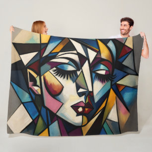 Abstrakte moderne Frau mutig malen Fleecedecke