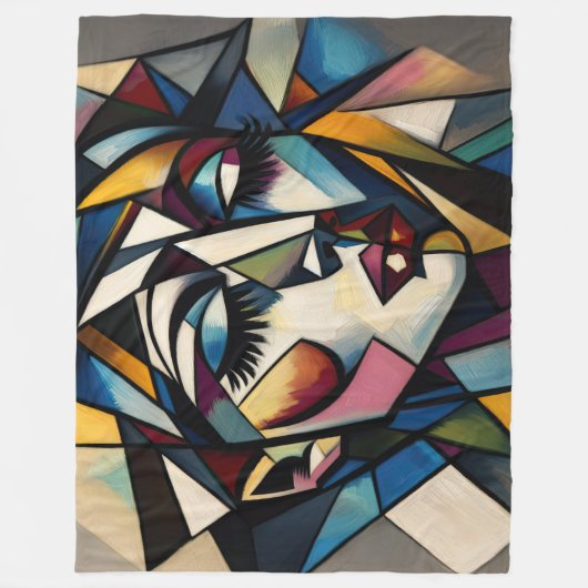 Abstrakte moderne Frau mutig malen Fleecedecke (Vorderseite)