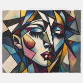 Abstrakte moderne Frau mutig malen Fleecedecke (Vorderseite (Horizontal))