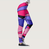 Abstrakte moderne geometrische Formen Dreiecke ros Leggings (Rechts)
