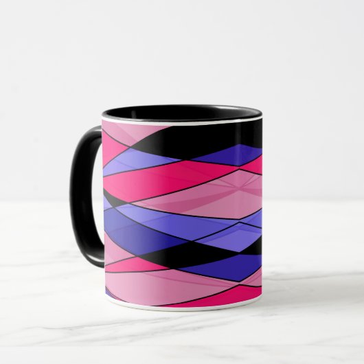 Abstrakte moderne geometrische Formen Dreiecke ros Tasse (Vorderseite Links)