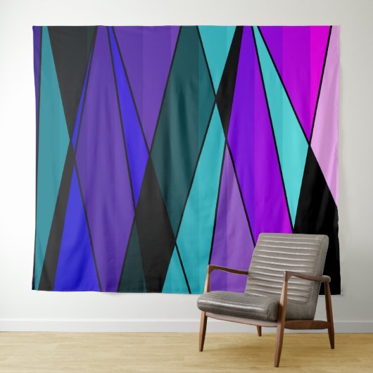 Abstrakte moderne geometrische Formen Dreiecke ros Wandteppich (Beispiel (Horizontal))